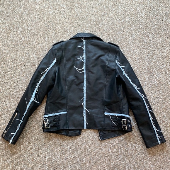 Blank NYC fake leather jacket with denim details - Picture 2 of 4